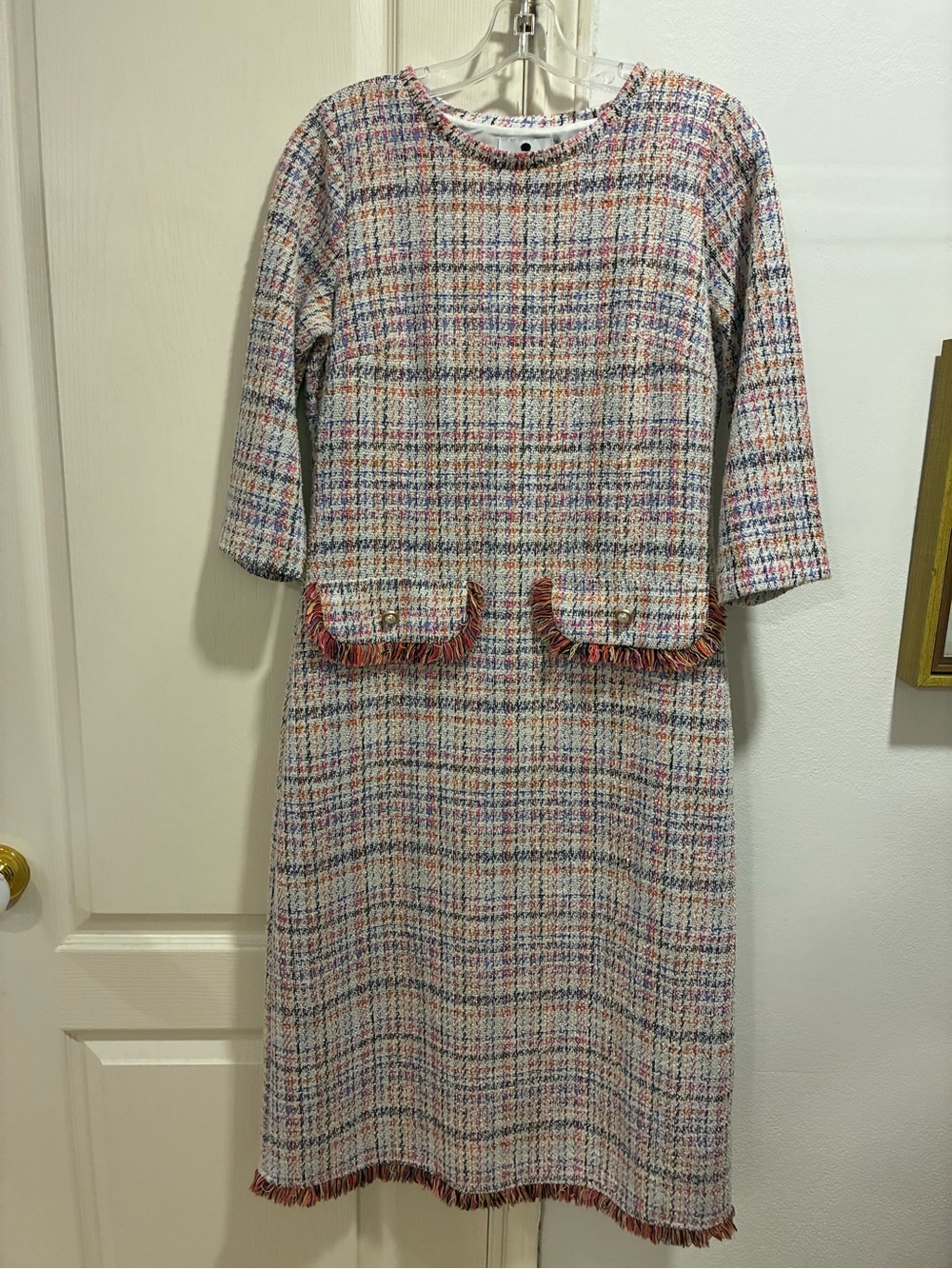 Dainty Jewells Multicolor Tweed Shift Dress Medium